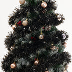 26.2 Feet Black Holiday Tinsel Garland For Christmas,Halloween, Birthday, Weddings, Party Decorations, Xmas Foil Tinsel Garland