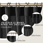 Panelsburg Black Linen Curtains 84 Inch Length For Living Room,Back Tab Rod Pocket Light Filtering Halloween Gothic Semi Sheer C