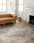 Loloi II Hathaway Collection HTH-05 Steel/Ivory, Traditional 7-6 x 9-6 Area Rug