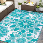 Lokhom Outdoor Rug For Patio, 6'X 9' Reversible Plastic Straw Area Rugs Mat, Waterproof Mat For Camper Indoor Outdoor Carpet For