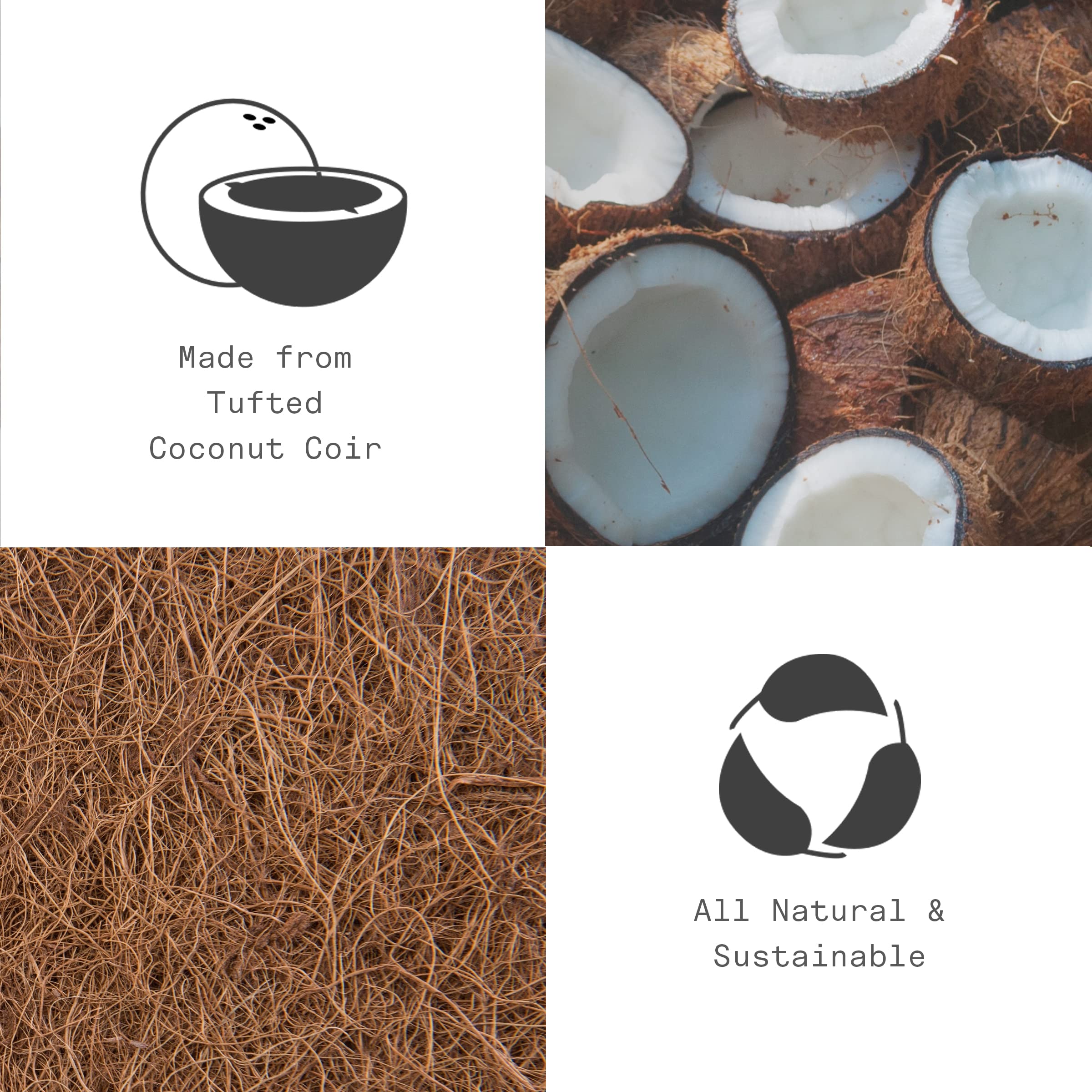 Fab Habitat Extra Thick Doormat - Handwoven, Durable - Natural Coir - Entryway, Front Door, Porch, Patio - Floral Home Dark Blue