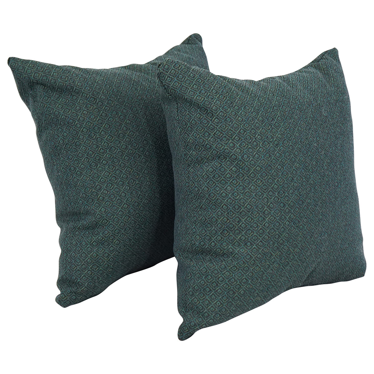 Blazing Needles Square Polyester Jacquard Throw Pillows, 17&quot;, Hazeltsb Bluegr 2 Count