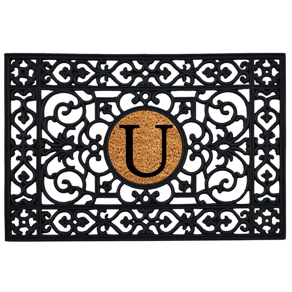Calloway Mills 160012436U Rubber Monogram Insert Doormat, 2' X 3' (Letter U)