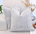 Oveesha 20X20 Inch Stitched Edge Textured Chenille Throw Pillow Covers Cream White & Black Texture Set Of 2 / Soft Cushion Cover
