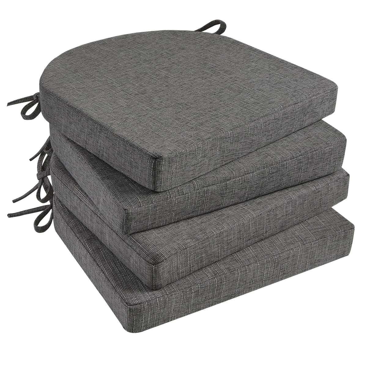 Basic Beyond Chair Cushions For Dining Chairs 4 Pack, Memory Foam Chair Cushion With Ties And Non Slip Backing, 16 X 16 Inches C