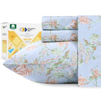 California Design Den Floral Sheets For Full Size Bed - 100% Cotton Sheets Set, Luxury 400 Thread Count Sateen, Deep Pocket Full