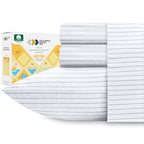 California Design Den Pinstripe Twin Xl Sheets - Softest 100% Cotton Sheets Set, Luxury 400 Thread Count Sateen, Deep Pocket Pri