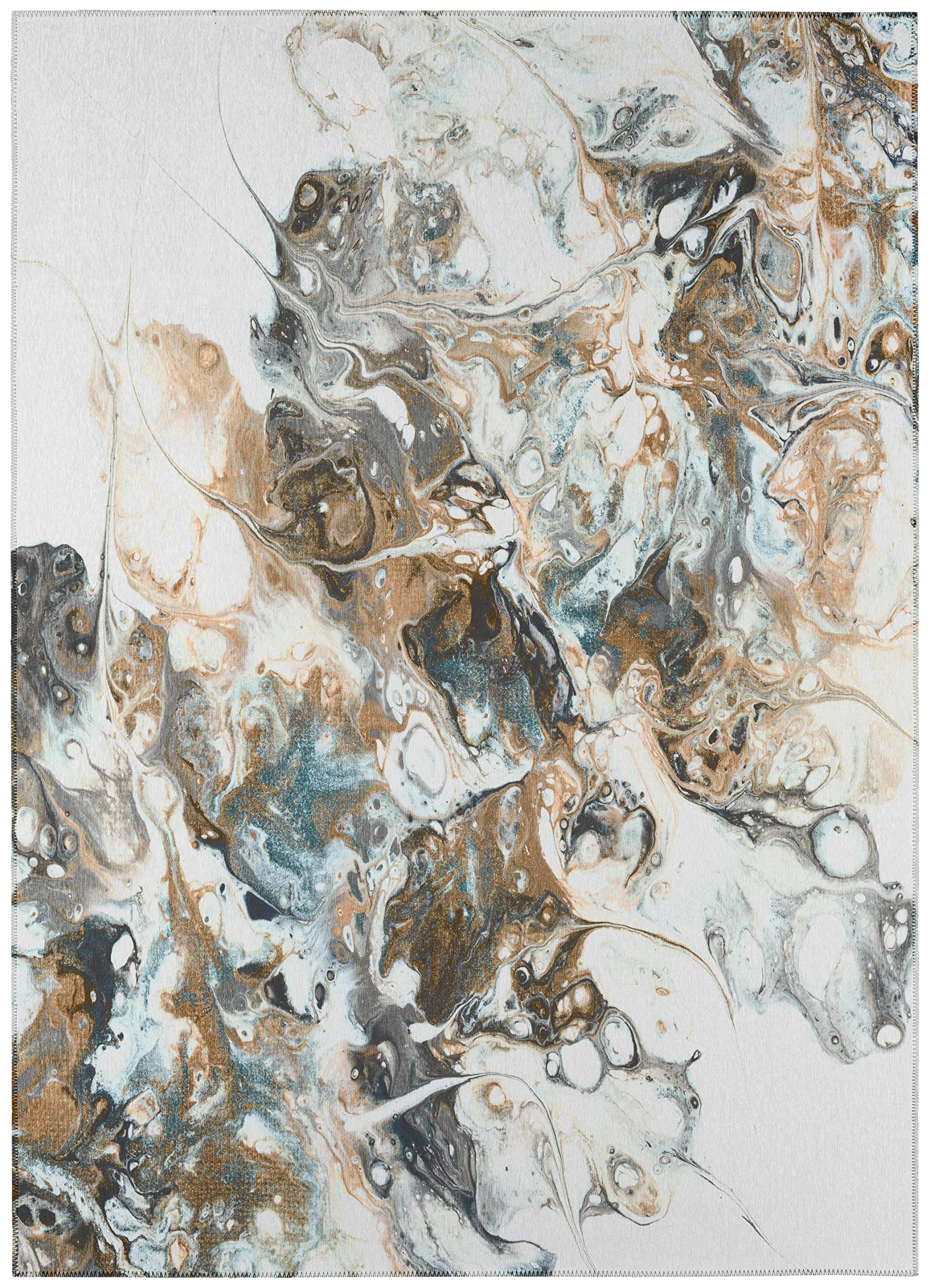 Addison Rugs Karina Akc41 Smoke 5' X 7'6" Indoor Outdoor Area Rug, Easy Clean, Machine Washable, Non Shedding, Bedroom, Entry, Living Room, Dining Room, Kitchen, Patio Rug