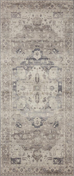Loloi Ii Hathaway Collection Hth-05 Steel / Ivory 3'-6'' X 5'-6'', .25'' Thick, Accent Rug, Soft, Durable, Printed, Modern, Low