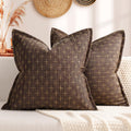 Zwjd Pillow Covers 22X22 Set Of 2 Soft Polyester Textured Pillow Covers With Stylish Flange Edge Cozy Farmhouse Throw Pillows Fo