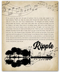 ZUKIY Ripple Song Lyrics Art Canvas - Grateful Dead Ripple Lyrics Poster - Inspirational Wall Art for Office Decor - Music Poste