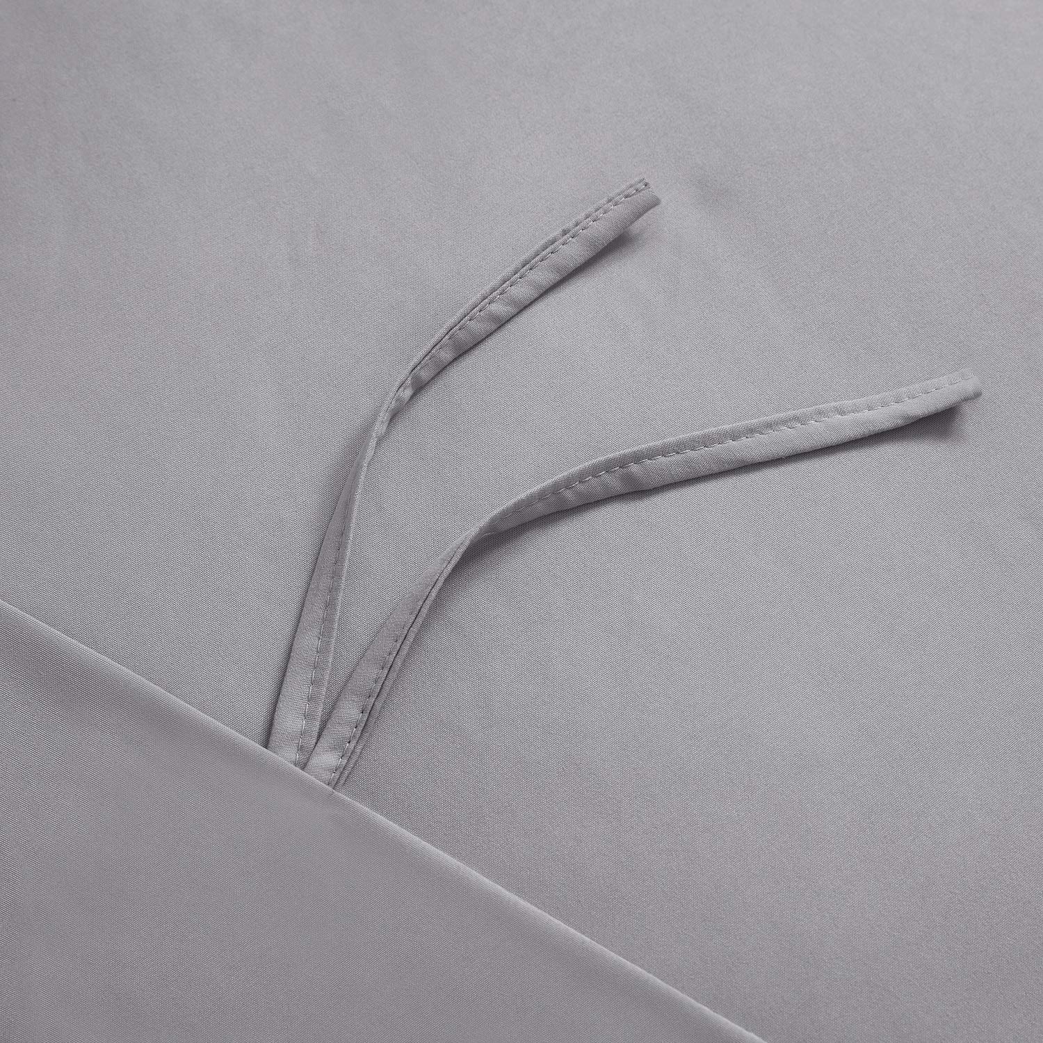 Mellanni Duvet Cover Set - 3 Pc Iconic Collection Bedding Set - Hotel Luxury, Extra Soft & Cooling - Microfiber - Button Closure And Corner Ties (Twin, Light Gray)