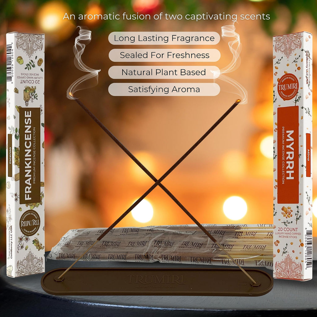 Trumiri Incense Sticks - Combo Pack Of 40 Insence-Sticks - 20 Frankincense And 20 Myrrh - Insense - Insents - Incents - Inscense