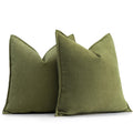 Zwjd Olive Green Pillow Covers 22X22 Set Of 2 Chenille Pillow Covers With Elegant Design Soft And Luxurious Decorative Throw Pil