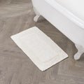 Laura Ashley Ruffle Cotton 20 x 34 Bath Rug, Ivory