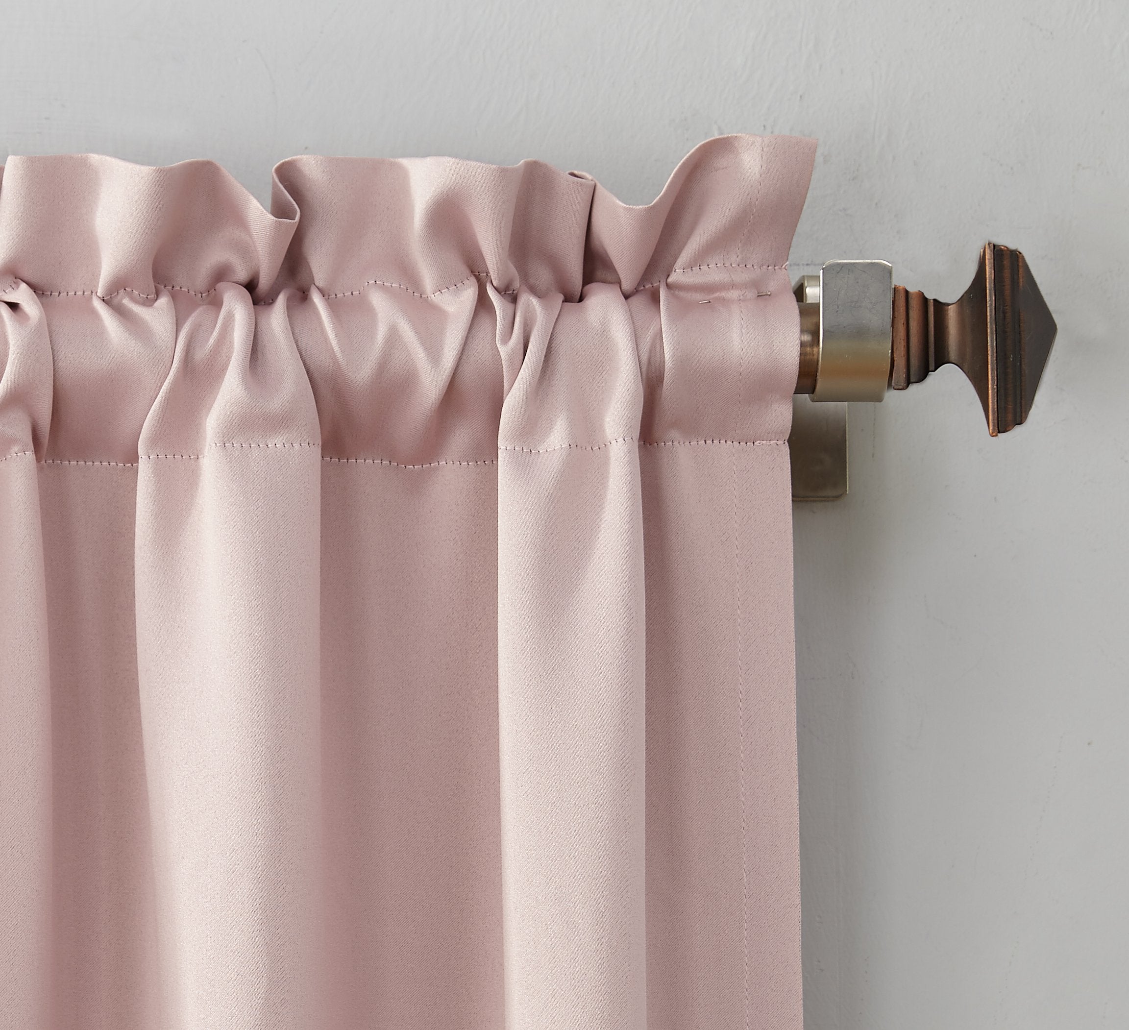 Sun Zero Easton Energy Saving Blackout Rod Pocket Curtain Panel, 40' X 95', Blush Pink