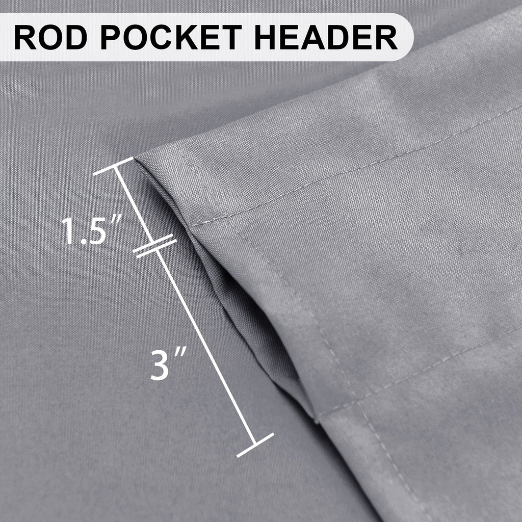 Dwcn Valance Curtains For Living Room, Kitchen Valance Solid Short Topper - Rod Pocket Basement Window Curtains -1 Panel, 42 X 1