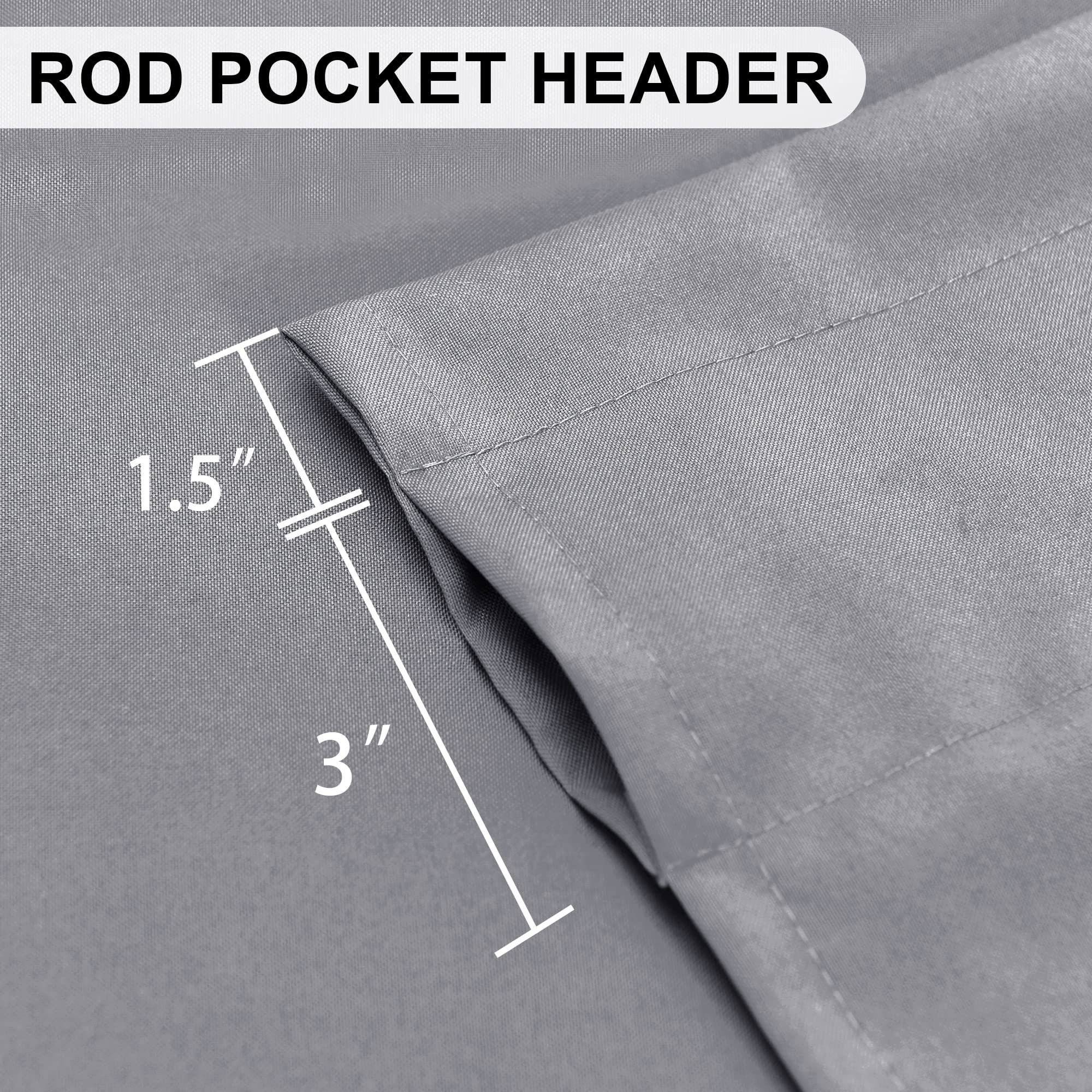 Dwcn Valance Curtains For Living Room, Kitchen Valance Solid Short Topper - Rod Pocket Basement Window Curtains -1 Panel, 42 X 1