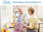 Fecido 10 Pack Classic Kitchen Dish Towels - Heavy Duty Super Absorbent 100% Cotton European Made Tea Towels Multi Color 19" X 27"
