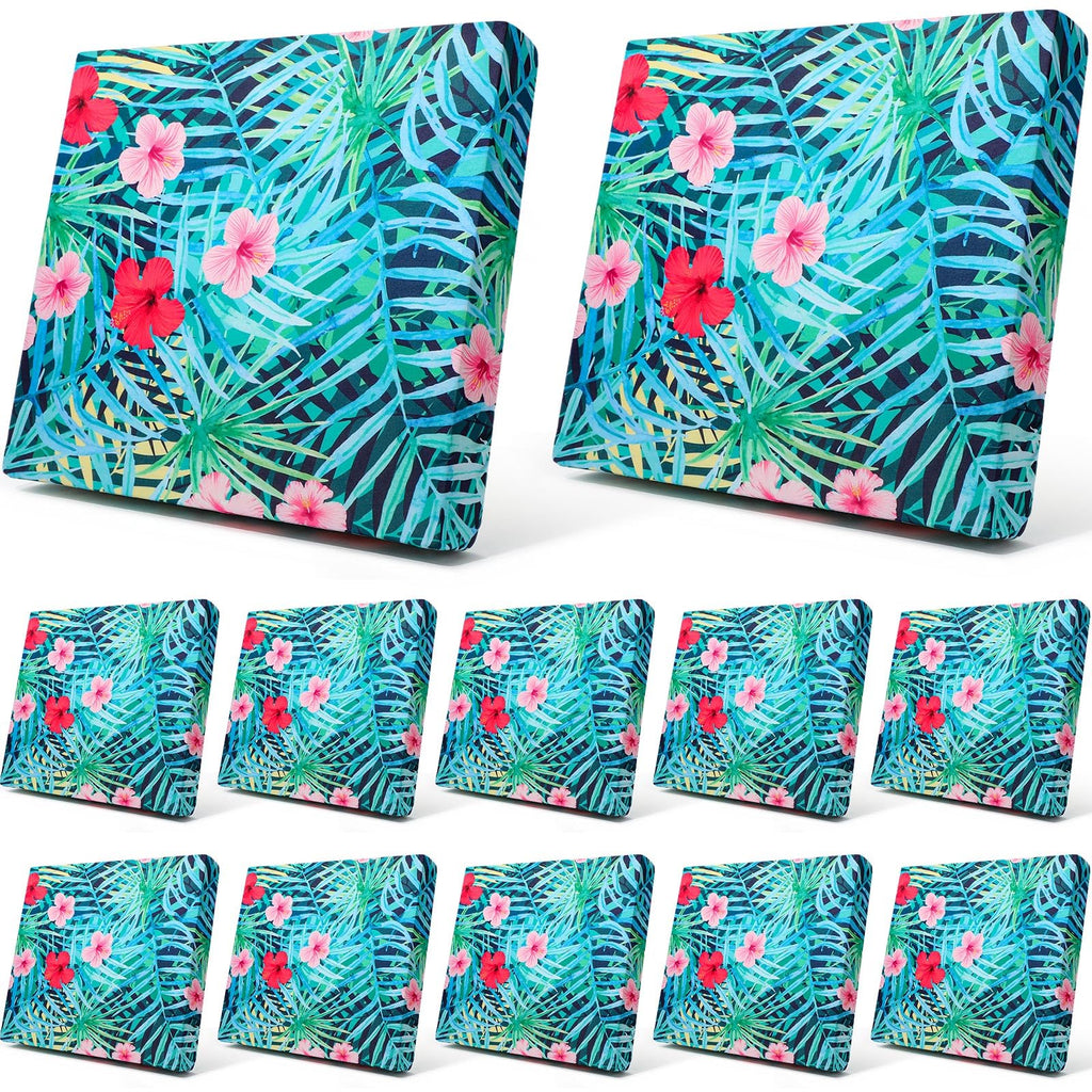 Newwiee 12 Pcs Patio Stretch Sofa Cushion Covers Outdoor Cushion Cover Replacement Couch Slipcover Summer Palm Leaf Sofa Seat Cover Flexibility Chair Cushion Cover Porch Patio Furniture Protector