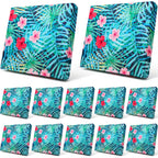 Newwiee 12 Pcs Patio Stretch Sofa Cushion Covers Outdoor Cushion Cover Replacement Couch Slipcover Summer Palm Leaf Sofa Seat Cover Flexibility Chair Cushion Cover Porch Patio Furniture Protector