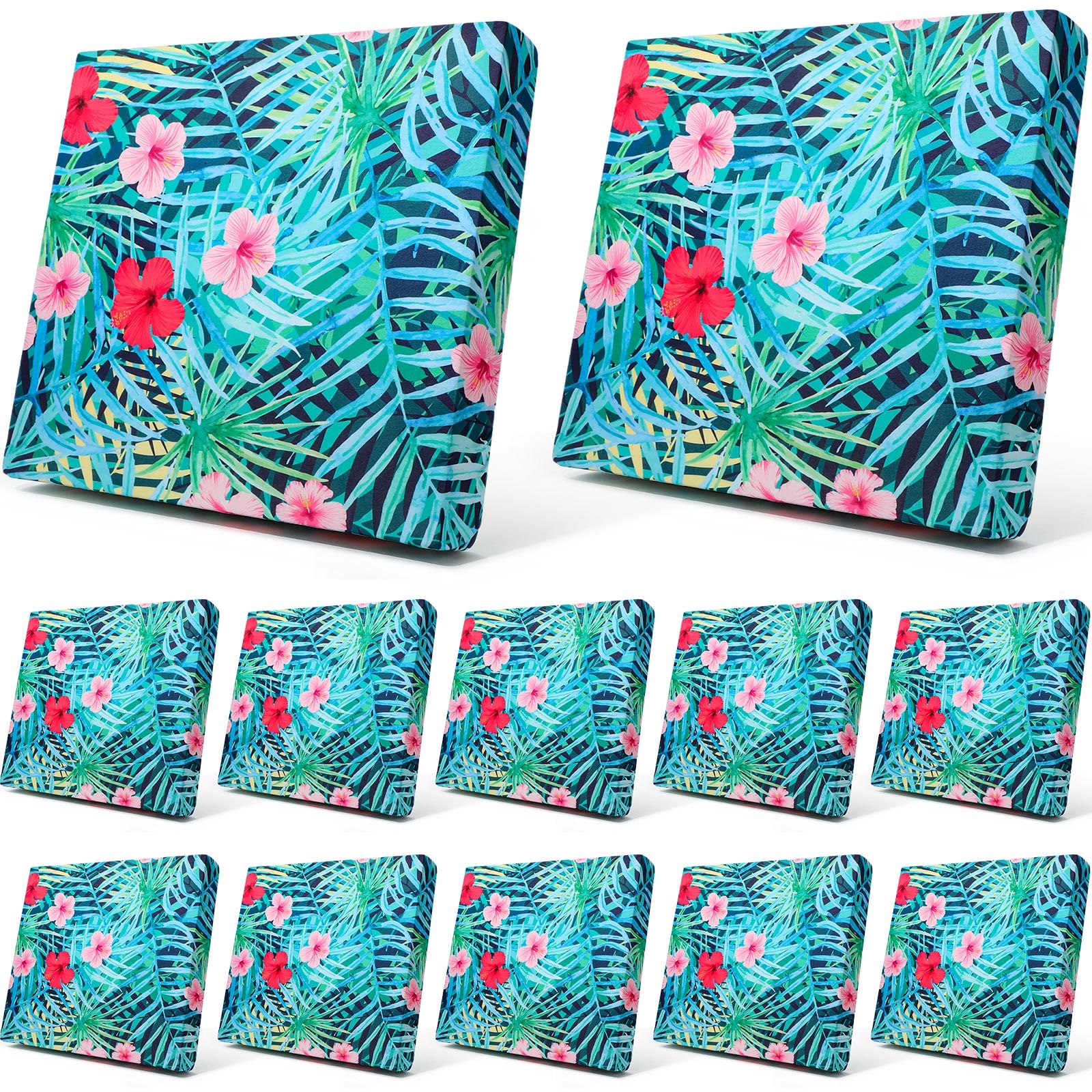 Newwiee 12 Pcs Patio Stretch Sofa Cushion Covers Outdoor Cushion Cover Replacement Couch Slipcover Summer Palm Leaf Sofa Seat Cover Flexibility Chair Cushion Cover Porch Patio Furniture Protector