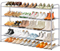 Sleeping Lamb 4-Tier Long Shoe Rack Organizer For Closet, Stackable Wide Shoe Shelf Holds 30-Pairs Low Shoe Storage For Bedroom,