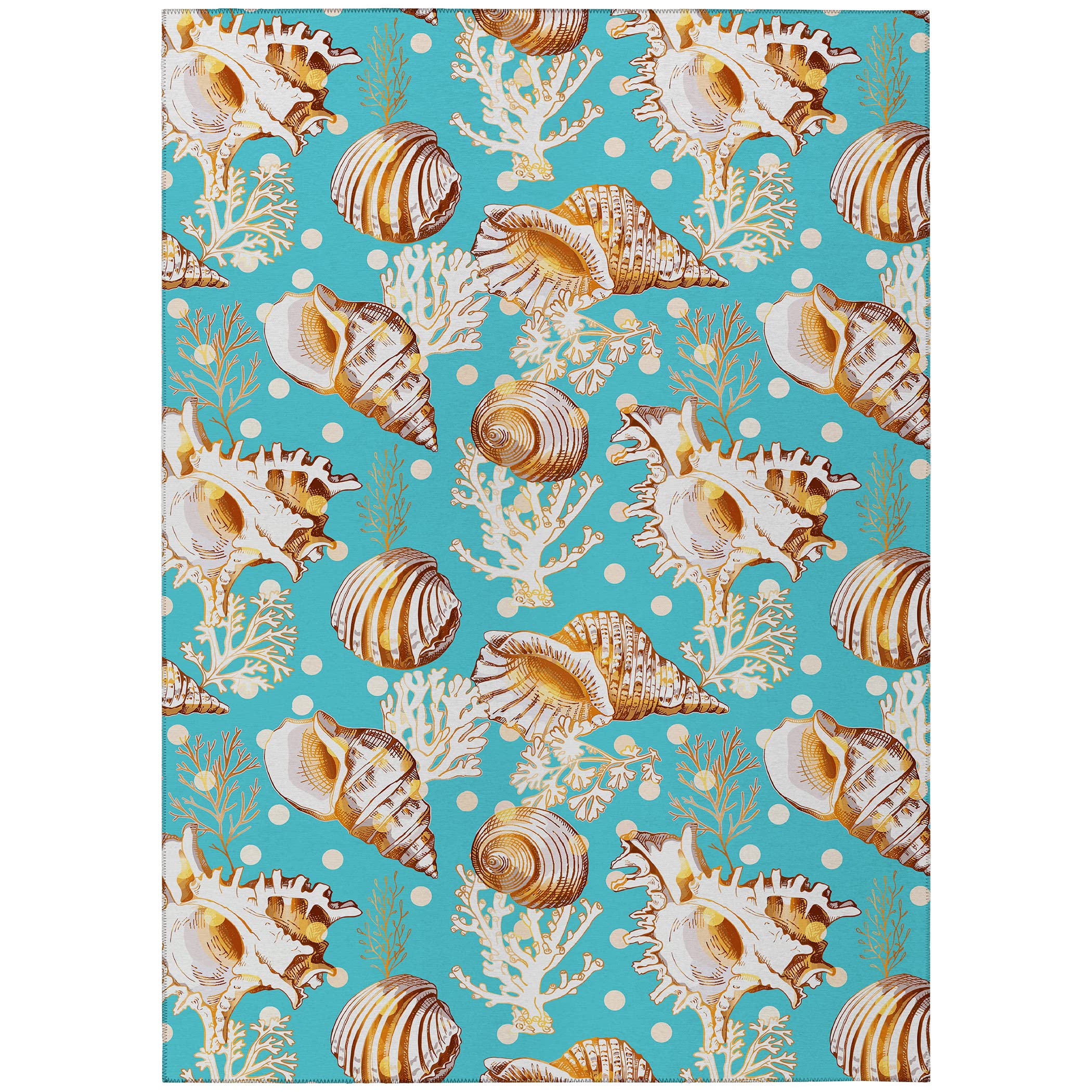 Addison Rugs Surfside Asr36 Aqua 3' X 5' Indoor Outdoor Area Rug, Easy Clean, Machine Washable, Non Shedding, Bedroom, Living Room, Dining Room, Kitchen, Patio Rug
