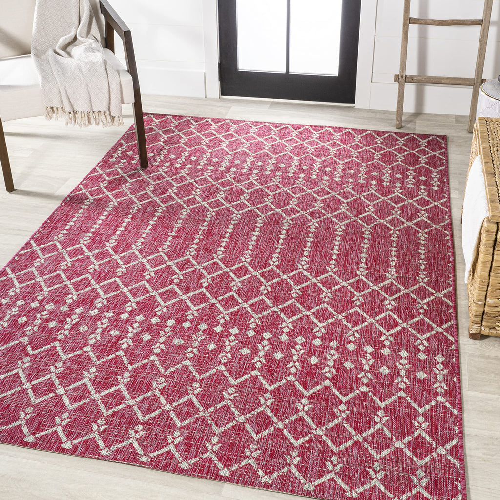 Jonathan Y Smb108Q-9 Ourika Moroccan Geometric Textured Weave Indoor Outdoor Area-Rug, Bohemian Rustic Easy-Cleaning,Bedroom,Kit
