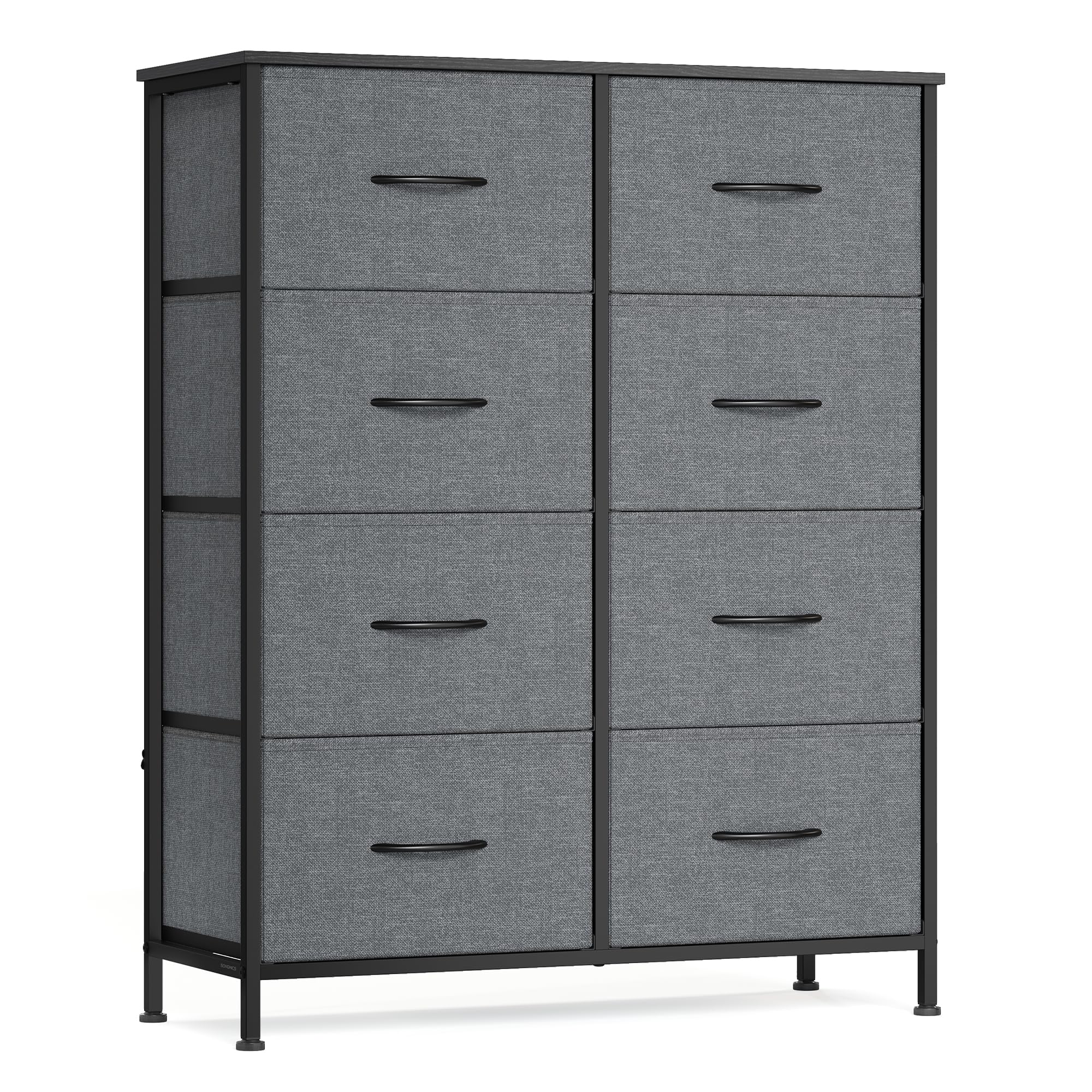 SONGMICS BELLAH Collection - Dresser for Bedroom, Chest of Drawers, Storage Organizer Unit, Closet, Entryway, Steel, 8 Drawers, 