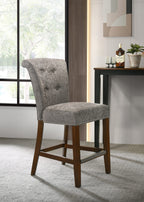 Lilola Home Auggie Gray Fabric Dining Chair with Nailhead Trim – Counter Height Design