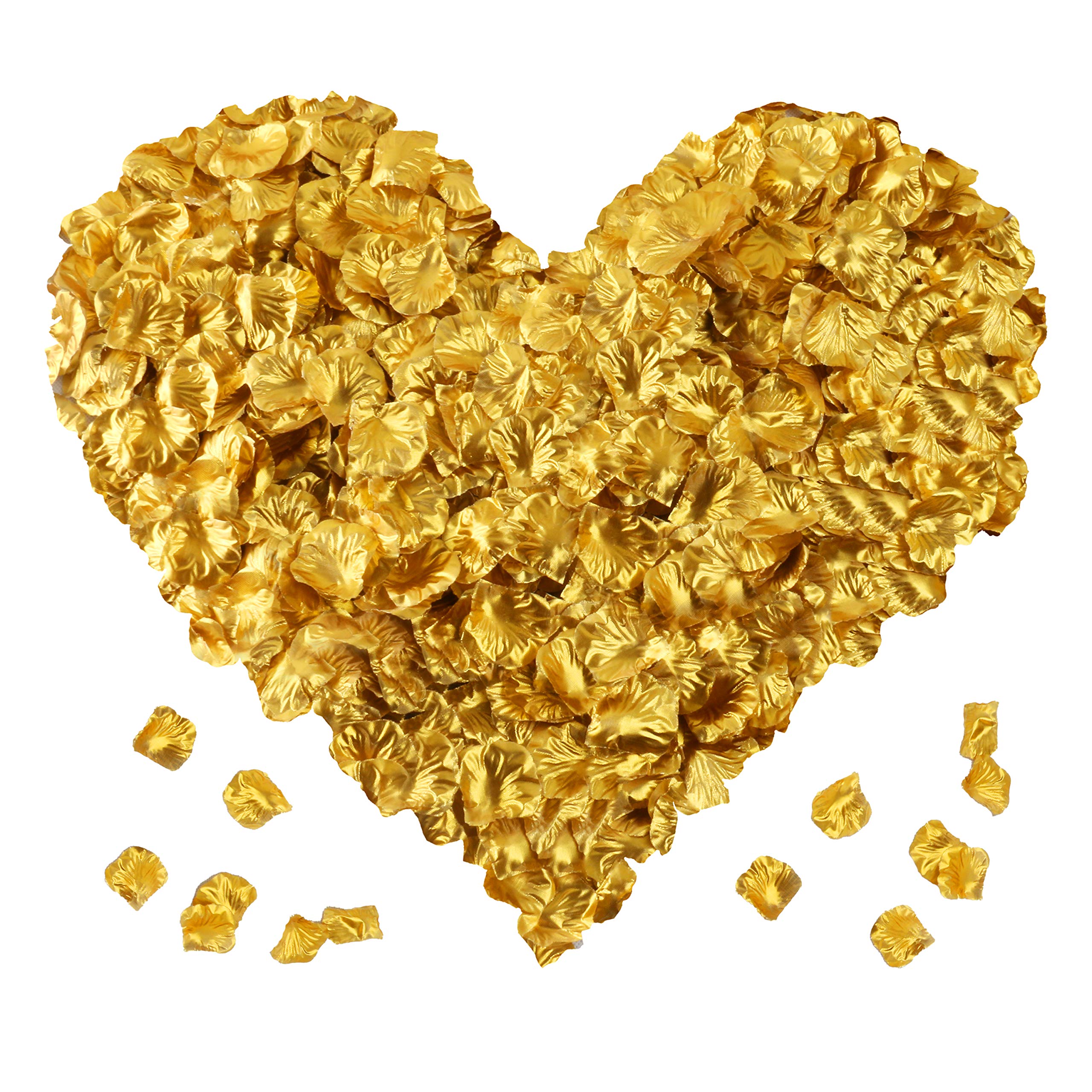2000 Pcs Gold Silk Rose Petals,Artificial Flower Petals for Wedding,Romantic Night,Romantic Valentines Day Decor for Bedroom,Wed