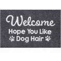 HLFMVWE Gray Indoor Doormat, Dog Hair Mat Standard Welcome Front Door Entryway Mats, Funny Door Mat, Durable Non Slip Rubber Dir