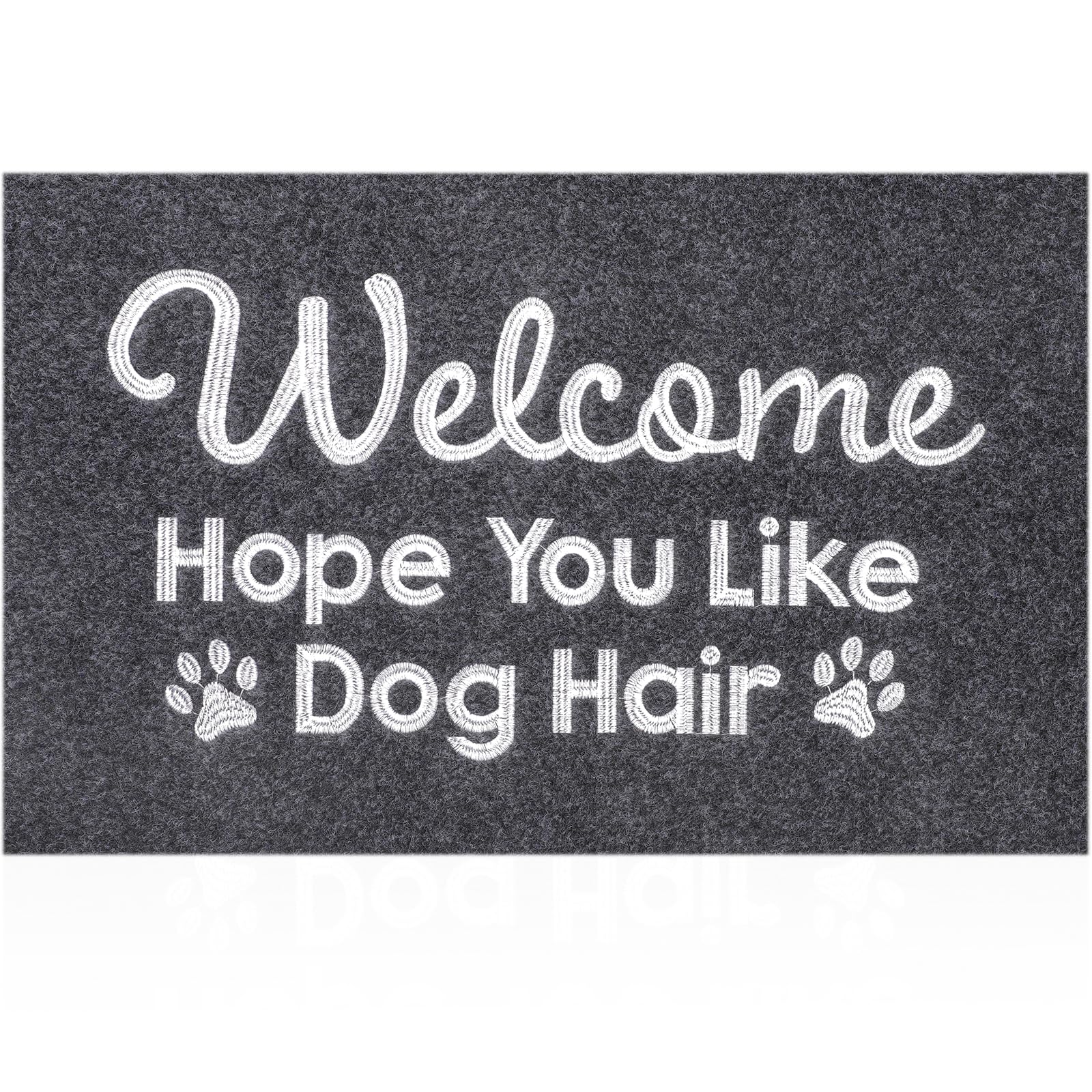 HLFMVWE Gray Indoor Doormat, Dog Hair Mat Standard Welcome Front Door Entryway Mats, Funny Door Mat, Durable Non Slip Rubber Dir
