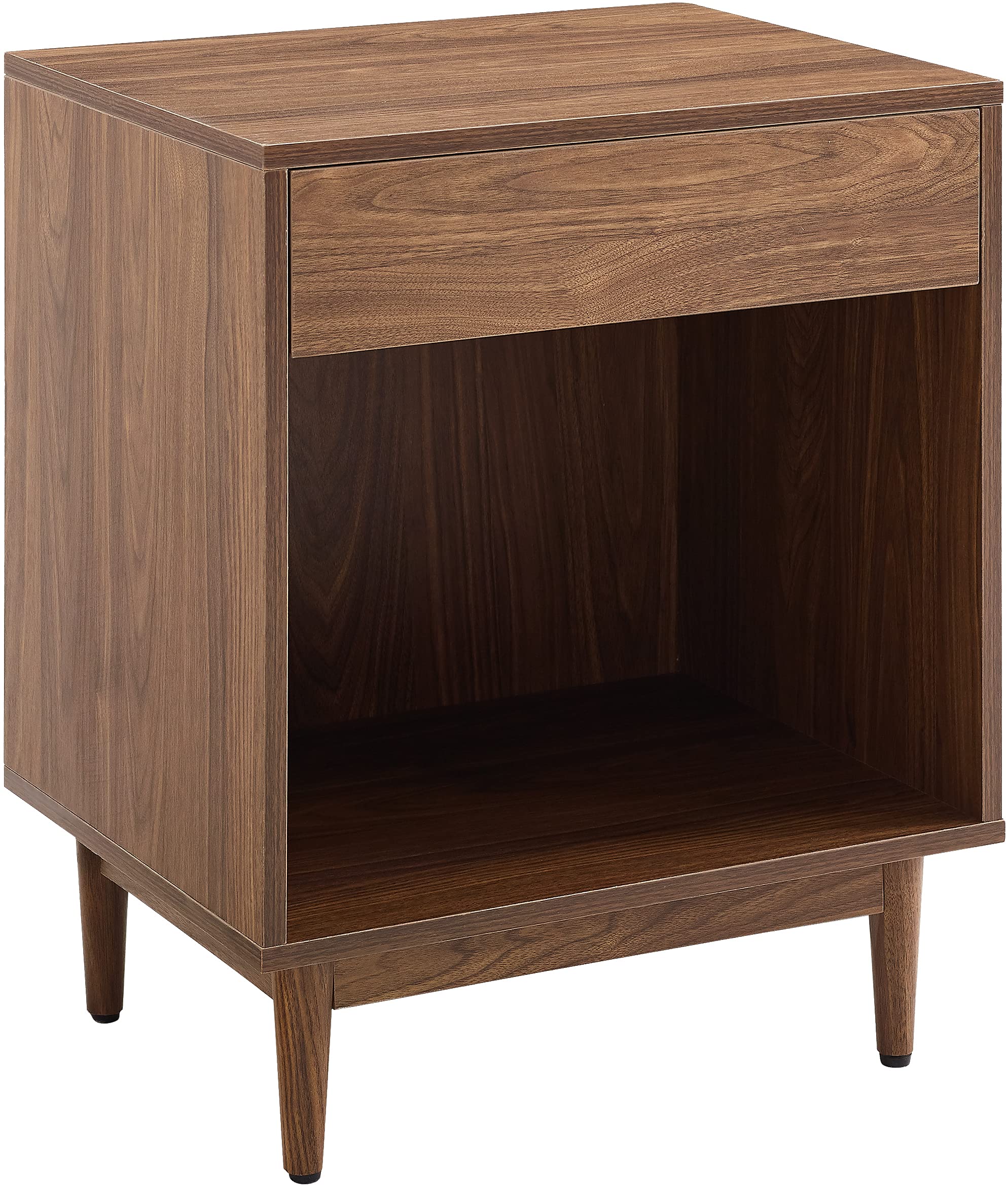 Crosley Furniture Liam End Table And Record Player Stand With Storage For Vinyl Records, Walnut
