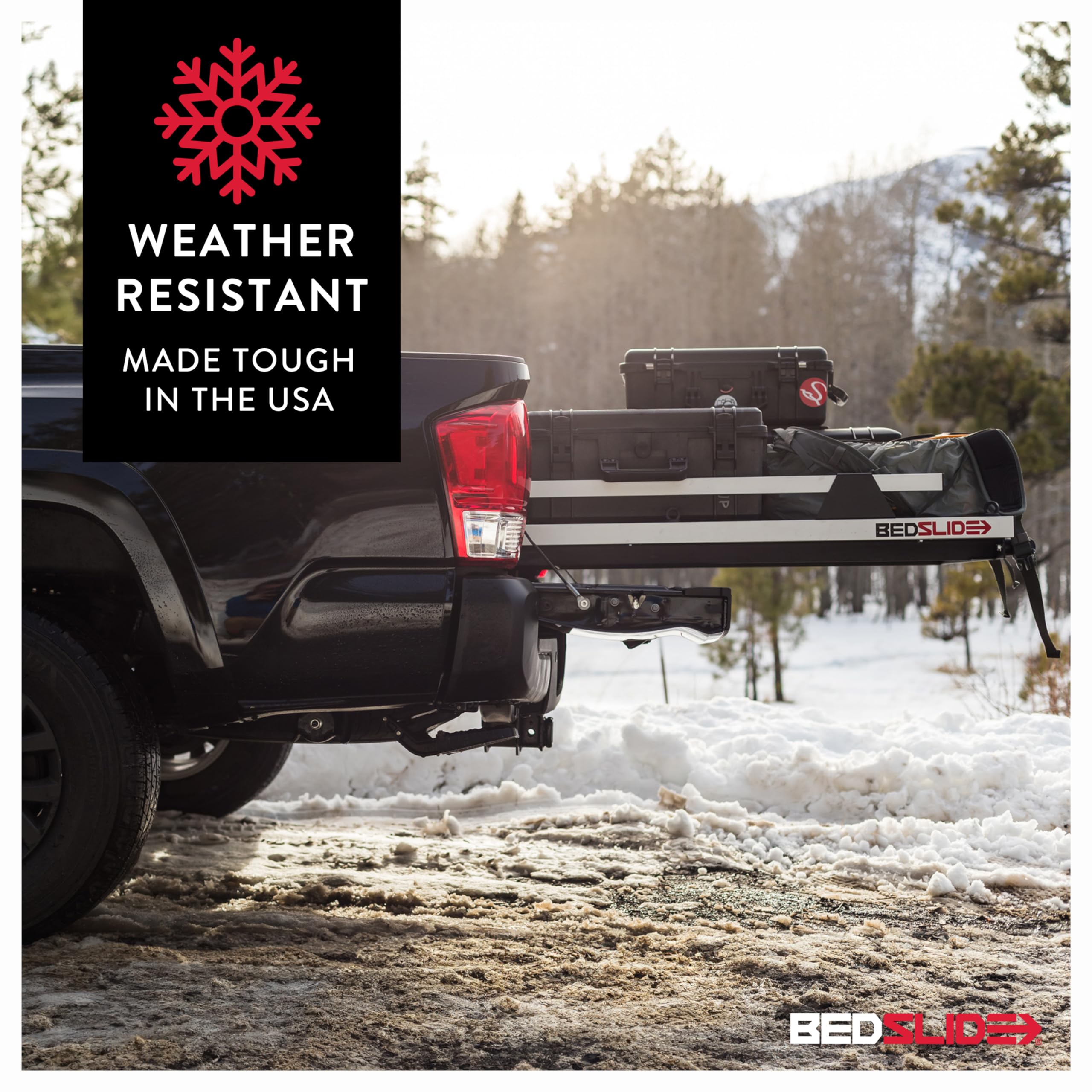 Bedslide 1000 Classic Sliding Truck Bed Organizer, 53 X 37-Inch, Capacity 1000 Lbs, Truck Bed Storage Drawer, Black