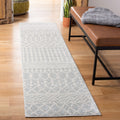 SAFAVIEH Tulum Collection Runner Rug - 2 x 9, Light Grey & Ivory, Moroccan Boho Distressed Design, Non-Shedding & Easy Care, I