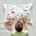 Eatsleepdoodle Colouring Pillowcase For Kids W/ 10Pk Washable Markers For Kids - 30X20In Under The Sea Kids Colouring Pillowcase