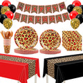 THAWAY 210Pcs Cheetah Print Birthday Decorations, Leopard Birthday Decorations Includes Cheetah and Cherry Print Balloons, Table