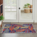 Nourison Aloha Indoor/Outdoor Modern Navy Multicolor 2'8' X 4' Area Rug, Easy Cleaning, Non Shedding, Bed Room, Living Room, Di