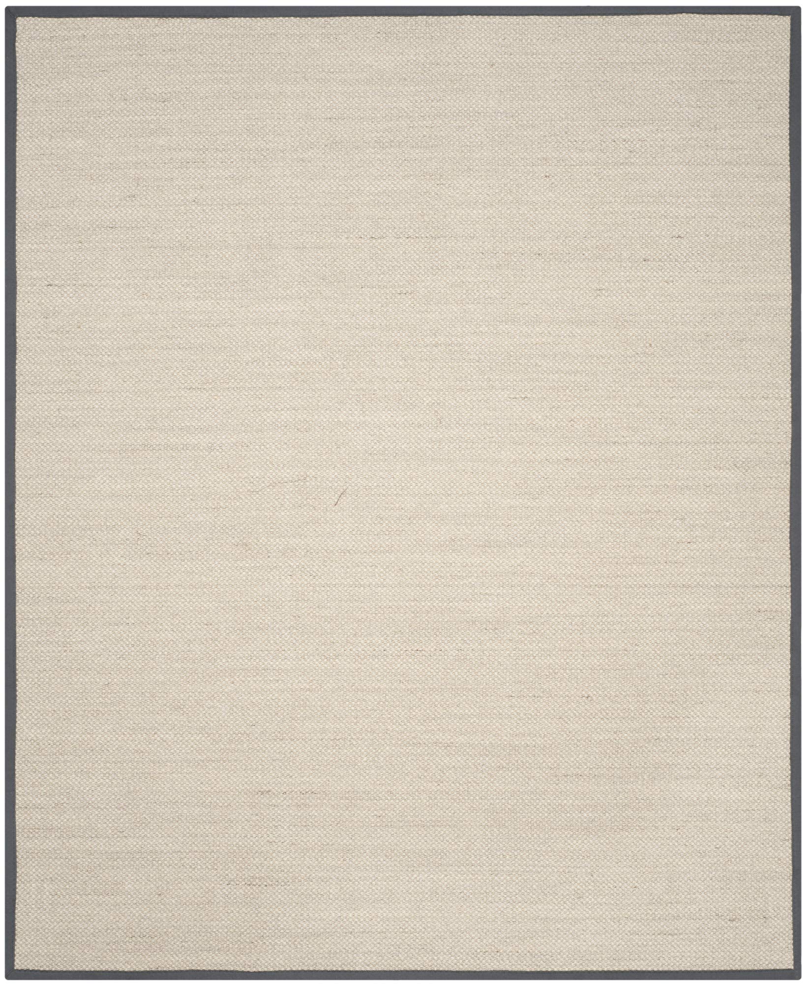SAFAVIEH Natural Fiber Collection Area Rug - 8 x 10, Marble & Dark Grey, Border Sisal Design, Easy Care, Ideal for High Traffi