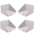 Internets Best Open Cloth Storage Bin - Closet Shelf Storage Box - Organize Sheets Blankets Towels Sweaters Scarfs - Grey (4 Pac