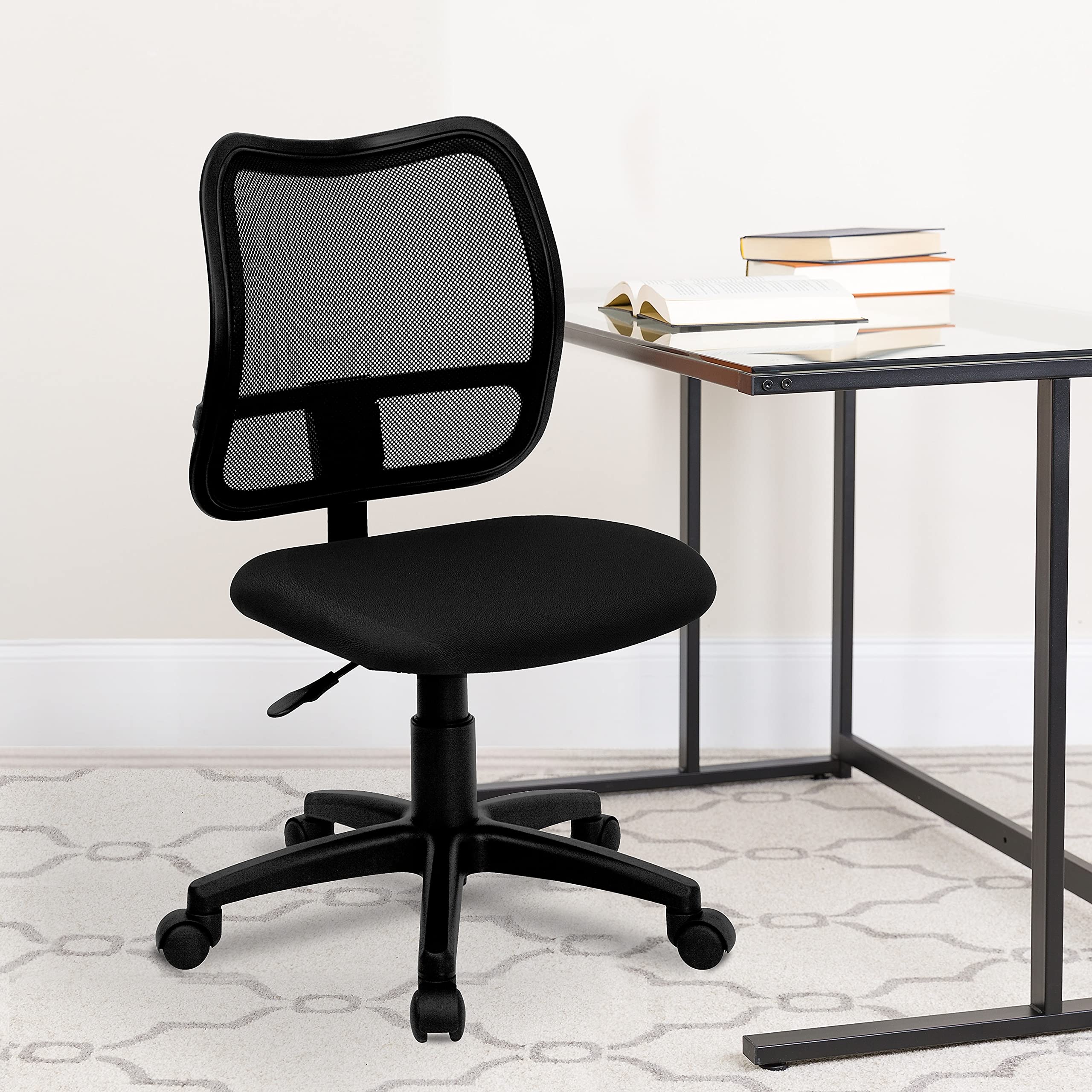 Flash Furniture Alber Mid-Back Black Mesh Swivel Task Office Chair