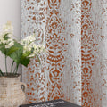 Mrs.Naturall Rust Orange Retro Curtains For Living Room 2 Panels Wavy Pattern Print Western Curtains For Bedroom,96 Inches Long,Terra Red