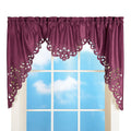 Collections Etc Elegant Scroll Window Valance Burgundy 58 X 36, Burgundy, 58 X 36