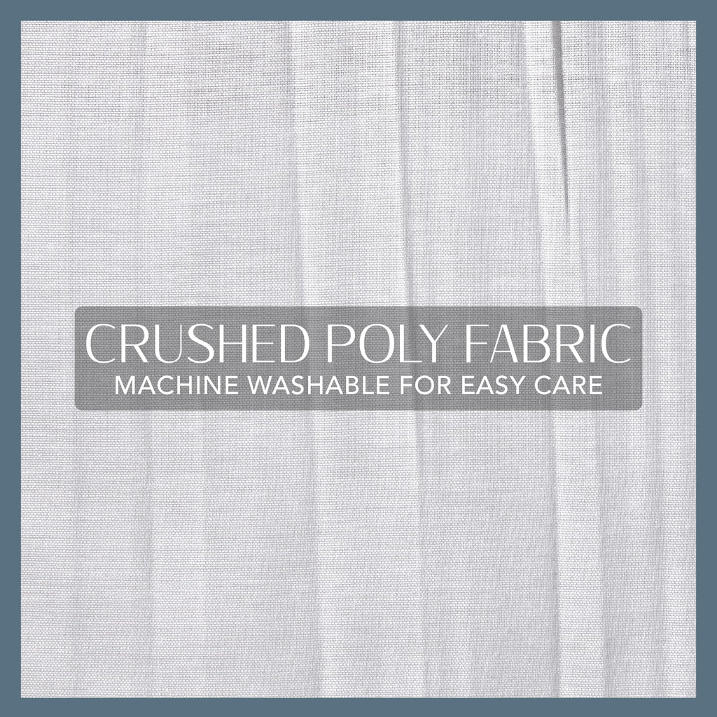 Elrene Home Fashions Jolie Crushed Semi-Sheer Window Curtain, Adjustable Tie-Top Single Panel, 52'' X 95'' (1 Panel), White