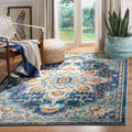 SAFAVIEH Madison Collection 3 Square Blue / Light Blue MAD473M Boho Chic Medallion Distressed Non-Shedding Living Room Bedroom 