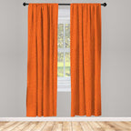 Ambesonne Burnt Orange Window Curtains, Abstract Foliage Leaves Pattern Sketch Nature Growth Composition, Lightweight Decorative