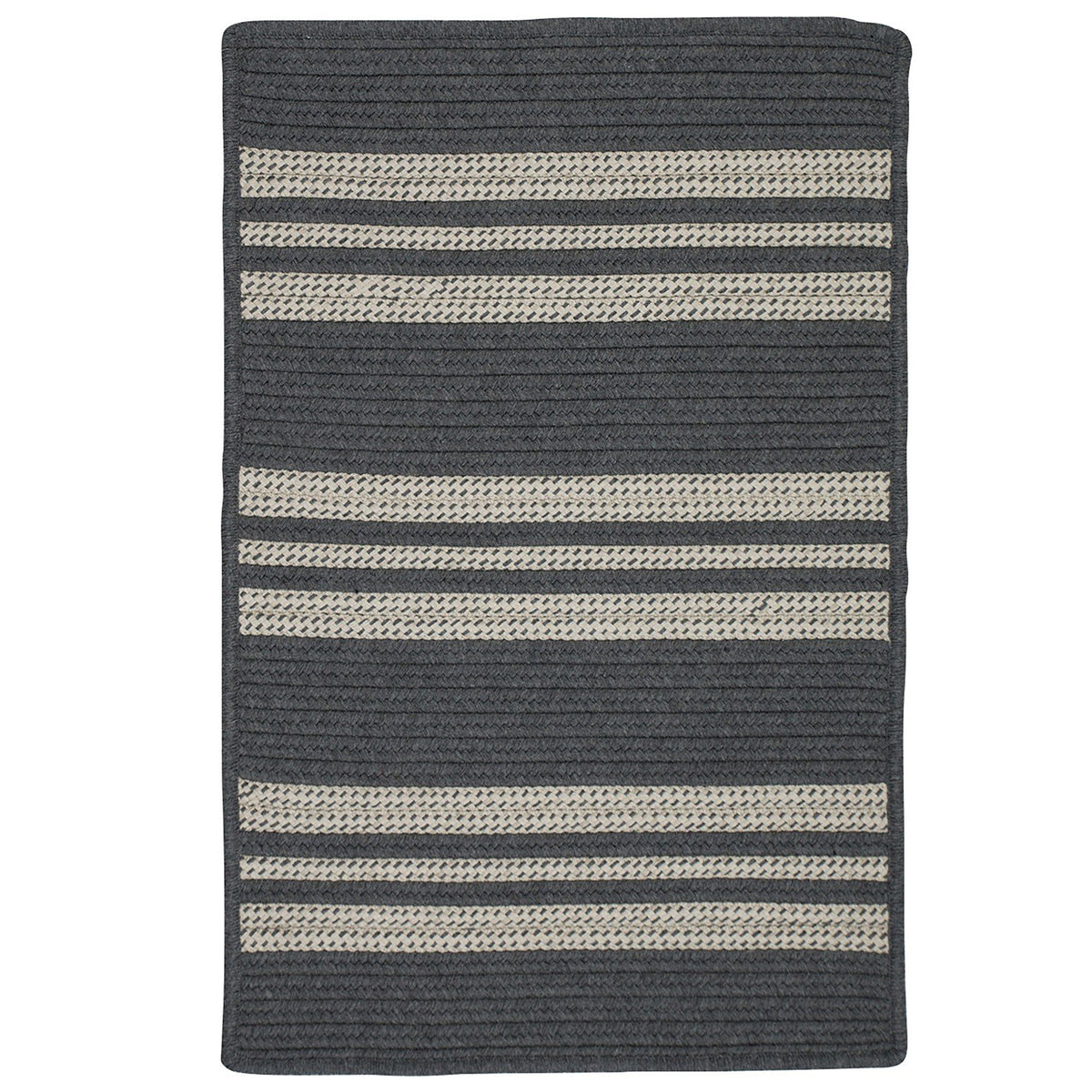 Sunbrella Southport Stripe Sample Swatch Rugs, 14 X 17&quot;, Granite Gray