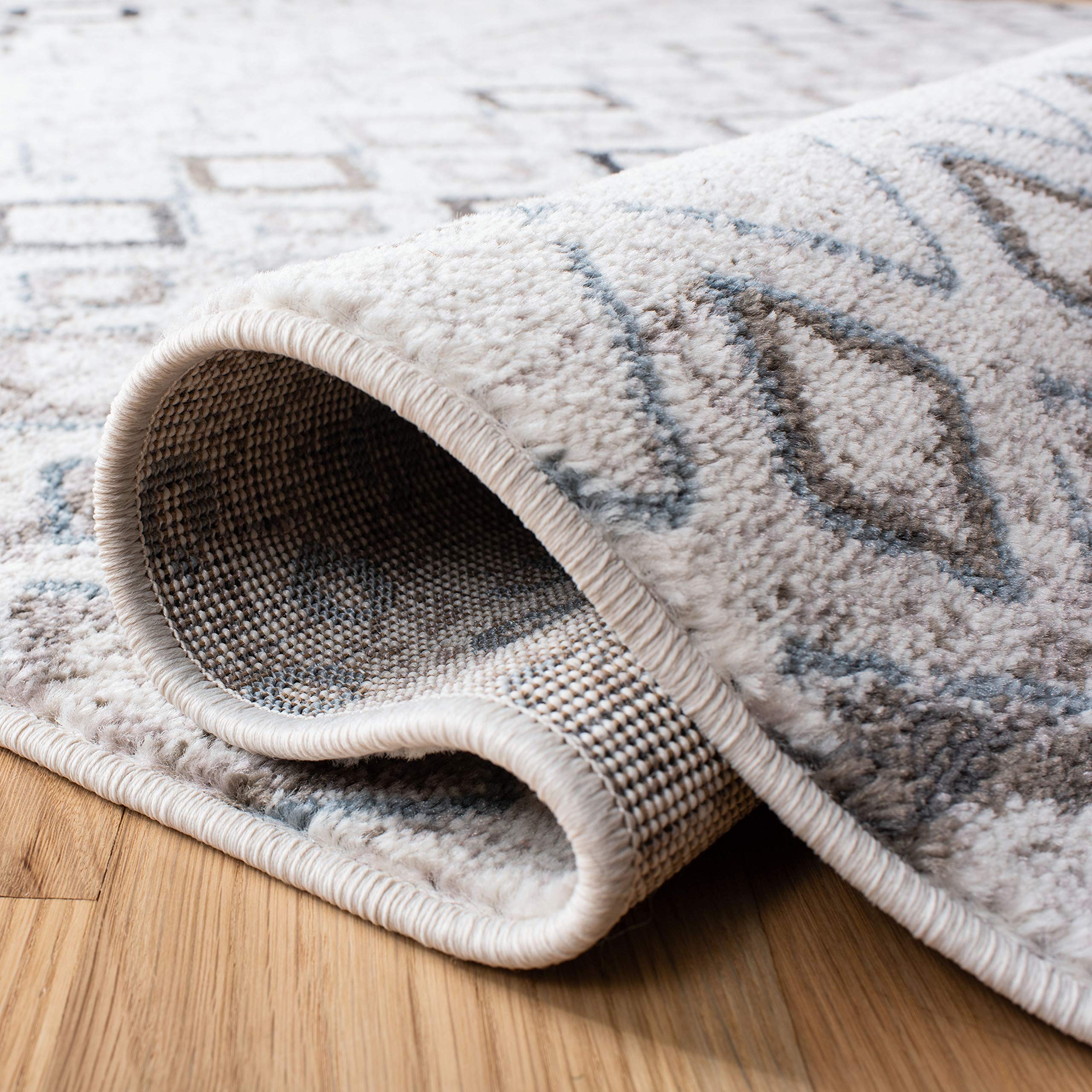 Safavieh Amsterdam Collection Runner Rug - 2'3'' X 8', Ivory & Grey, Moroccan Boho Design, Non-Shedding & Easy Care, Ideal For H